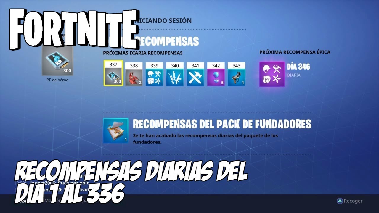 fortnite todas las recompensas diarias 1 al 336 - recompensas diarias fortnite salvar al mundo