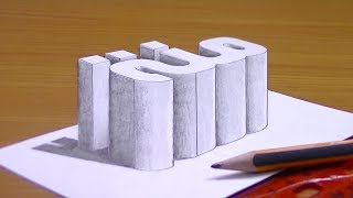 رسم اسم منة ثري دي 3D | خدع بصرية ثري دي | 3D Trick Art