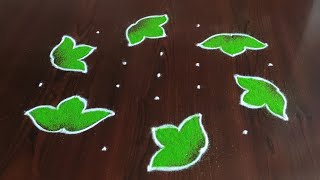 Easy latest peacock kolam 7×4 dot's.... easy rangoli