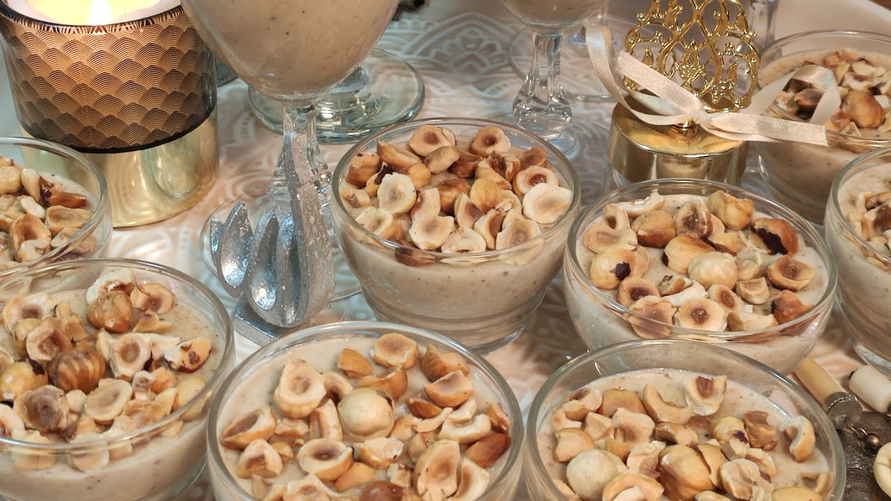 RECETTE CRÈME DESSERT AUX NOISETTES ,بوزة البوفريوة التونسية/عصيدة للمولد النبوي الشريف