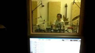 Jack Rain of Rising Wind recording Goodbye drum track