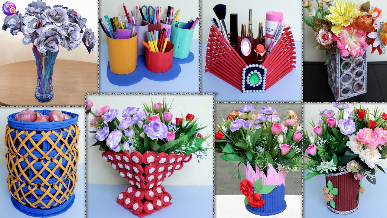 12 News Paper Craft !! UseFull DIY Room Decor || Best Out of Waste ...