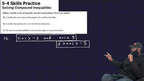 McGraw Hill Algebra 1, Chapter 5, Lesson 4 - Compound Inequalities Containing the Word 