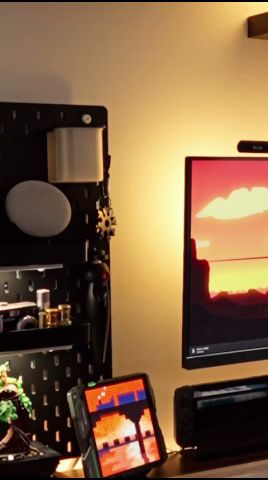 Having small lights can make a huge difference in your desk setup! #ikea #deskaccessories #desktour