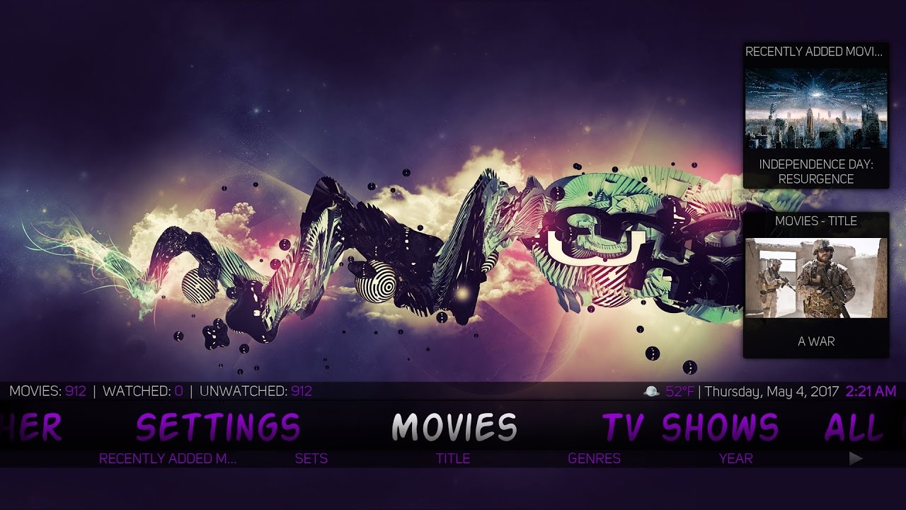 Kodi 17 build,  The Artsy Kodi krypton build