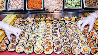 Korean street food Paradise! How to make King size Kimbap  Korean street food / 성신여대 김밥맛집 수아당