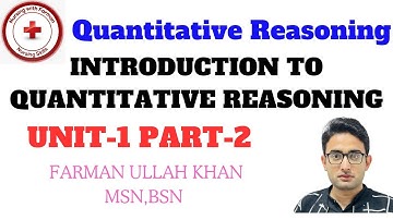 Introduction To Quantitative Reasoning | Quantitative Reasoning In Nursing | 2nd Sem Unit-1 Part-2.