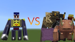 Nikkoriminator_V2 vs Mutant Husk,WitherSkeleton,Blaze,Hoglin,Shulker - Minecraft Mob Battle