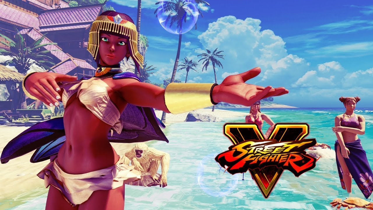 Street Fighter 5 Menat Swimsuit Costume + alternate - YouTube.