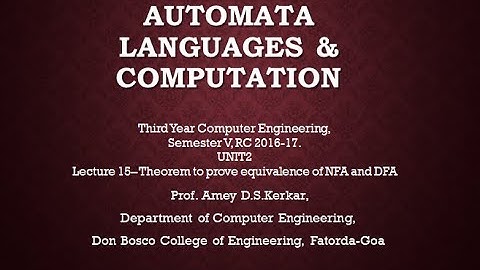 UNIT2 LECTURE 15 EQUIVALENCE OF NFA AND DFA