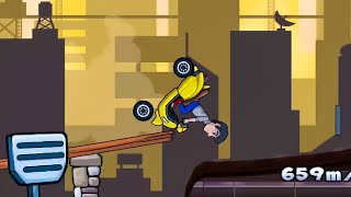 Hill Climb Racing Developed City Yellow Bike 🚴 drive Challenge Offline Racing Game Play #cargames