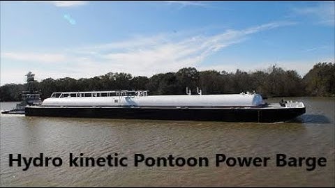 Tidal Pontoon Power Barge with multi stages axial flow hydro-kinetic turbines with dotted blades