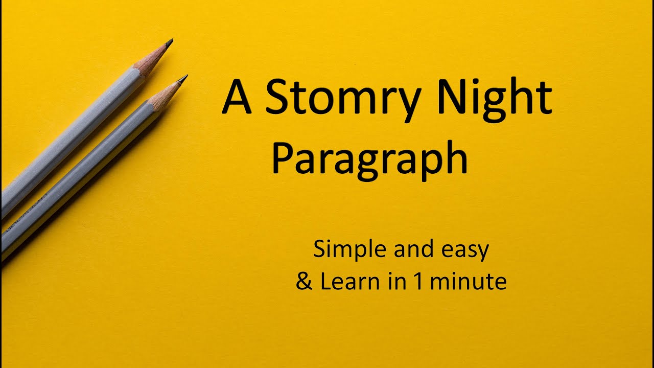 descriptive essay about a stormy night