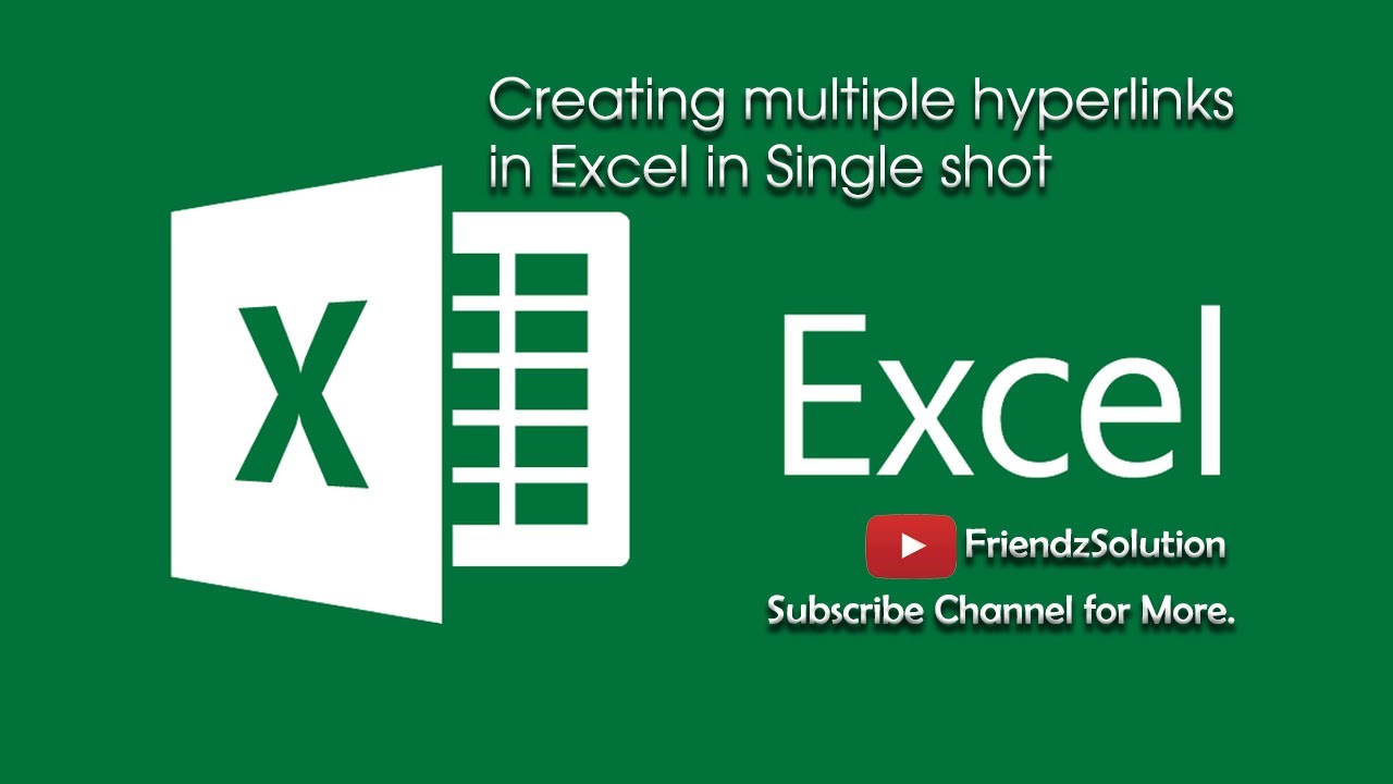 How To Create Multiple Hyperlinks In Excel At Once - YouTube