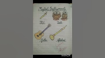 Drawing of Musical Instruments #priyanshinegi