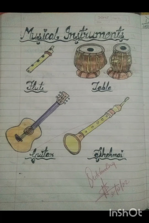 Drawing of Musical Instruments #priyanshinegi