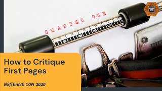 How to Critique First Pages