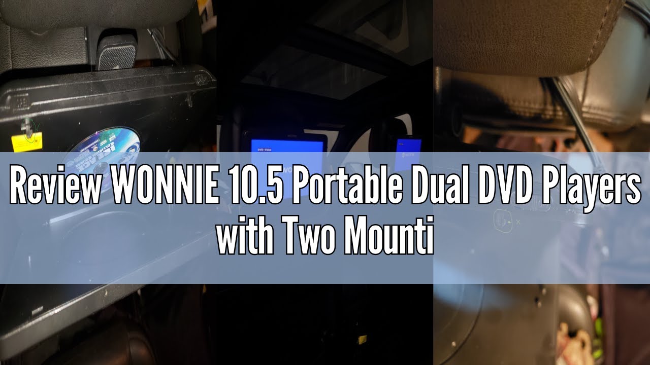 Review WONNIE 10.5 Portable Dual DVD Players with Two Mounting Brackets, 1024x800 HD LCD TFT, USB/SD
