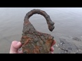 Thames Mudlarking on a misty morning - Rusty Padlock, Anti-Aircraft shell and more!