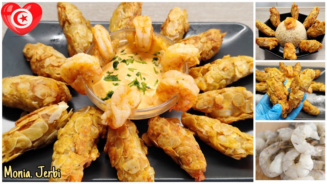 Crevettes Panées 🦐🦐 🦐كروفات باني باللوز🦐طبق فاخر والبنة خيالية لكل المناسبات