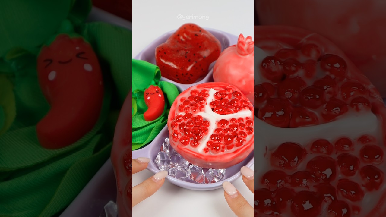 Satisfying Miniature: Making a School Lunchbox with Pomegranate ❤️ ASMR (No talking)