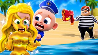 Baby Police Save Gold Mermaid ✨‍♀ | Baby Police Song | New✨ More Nursery Rhymes & Baby Songs