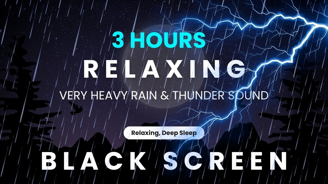 Deep Focus Rain & Thunder Sound || Black Screen for Ultimate Concentration || Deep sleep Sound ||