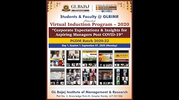 Virtual Induction Program - 2020 (Day-1: Session 1 & 2) on September 7, 2020