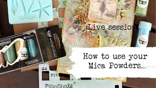 Mica Powder on different ways on a Mixed Media Tag