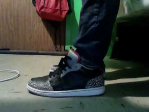 1/5/13 new ebay pickup jordan low 1 phat black low 11 ie grey - YouTube