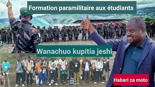 Les étudiants au formation paramilitaire avant l'université/ Wanachuo kupitia mafunzo ya jeshi