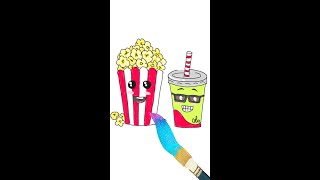 How To. Popcorn 🍿  And Soda 🥤| #viral #youtube #art #shortvideo #artist #youtubeshorts #cocolormelon