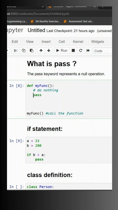 pass in python |pass statement in python |What is pass in Python? - YouTube