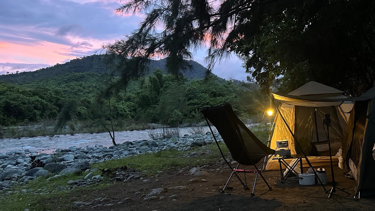  RIVERSIDE CAMPING ASMR | Royal Enfield Gt 650 