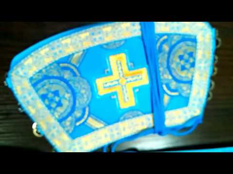 Диаконский стихарь голубой с золотом