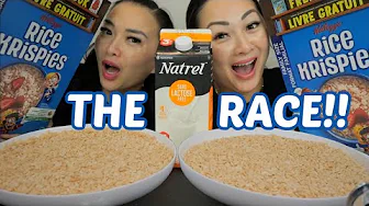 THE RACE *RICE KRISPIES CHALLENGE! N.E Let's Eat vs SAS ASMR thumbnail