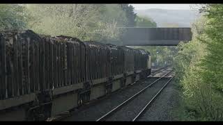 Class 56 Colas Log Train through Cwmbran - 23rd April 2024