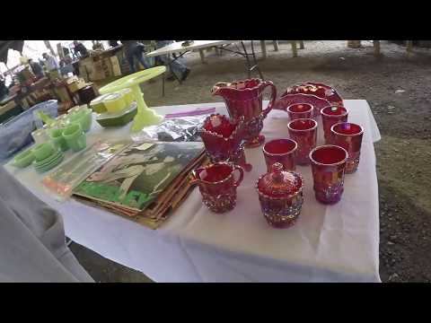 Selling at the flea market on a foggy morning making cash not a ton of competition
