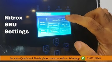 SBU nitrxox setting