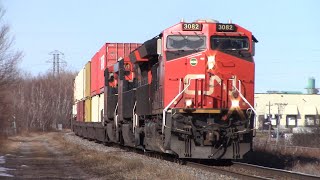 Monster Underpowered Stack Train CN 120 at Moncton, NB
