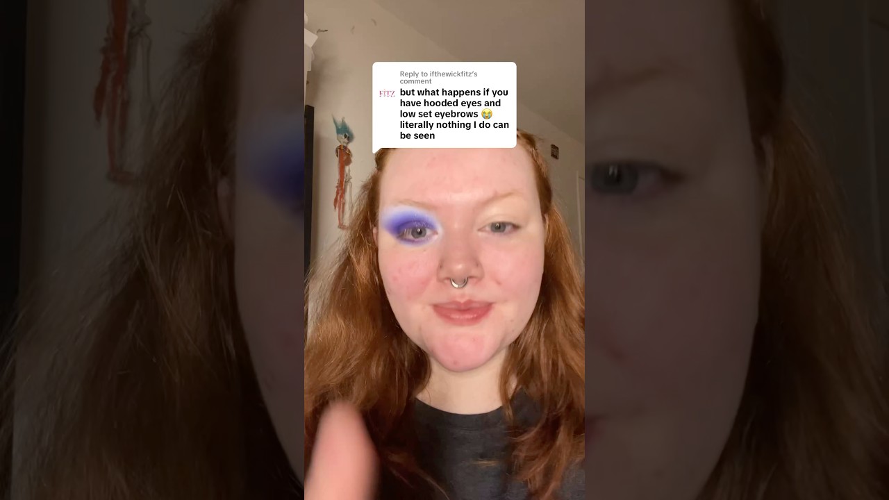 Hooded eyes + lowset eyebrows 