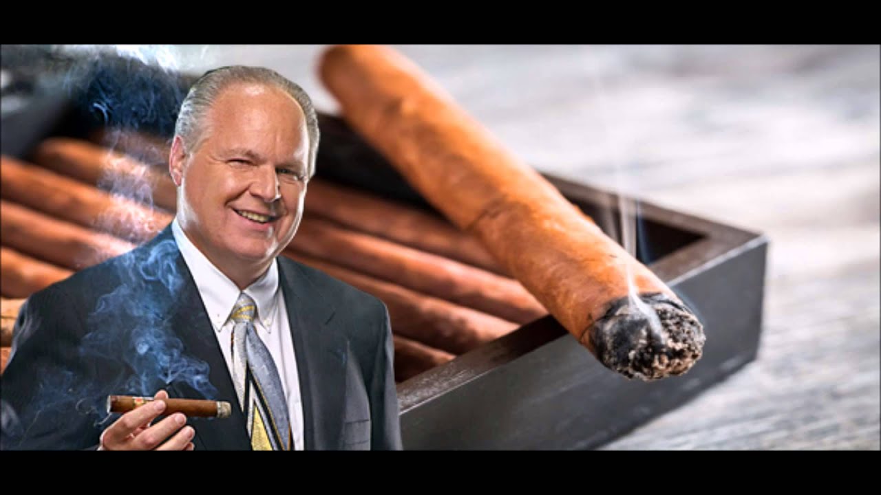 Rush Limbaugh on the challenge of listing all the cigars he loves - YouTube