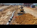 Precision Land Leveling Bulldozer D58E & 25T Dump Trucks Master Corner Filling