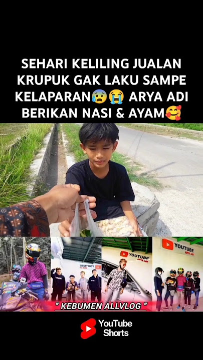 SEHARI KELILING JUALAN KRUPUK GAK LAKU SAMPE KELAPARAN😰😭 ARYA ADI BERIKAN NASI & AYAM🥰 #feedshorts