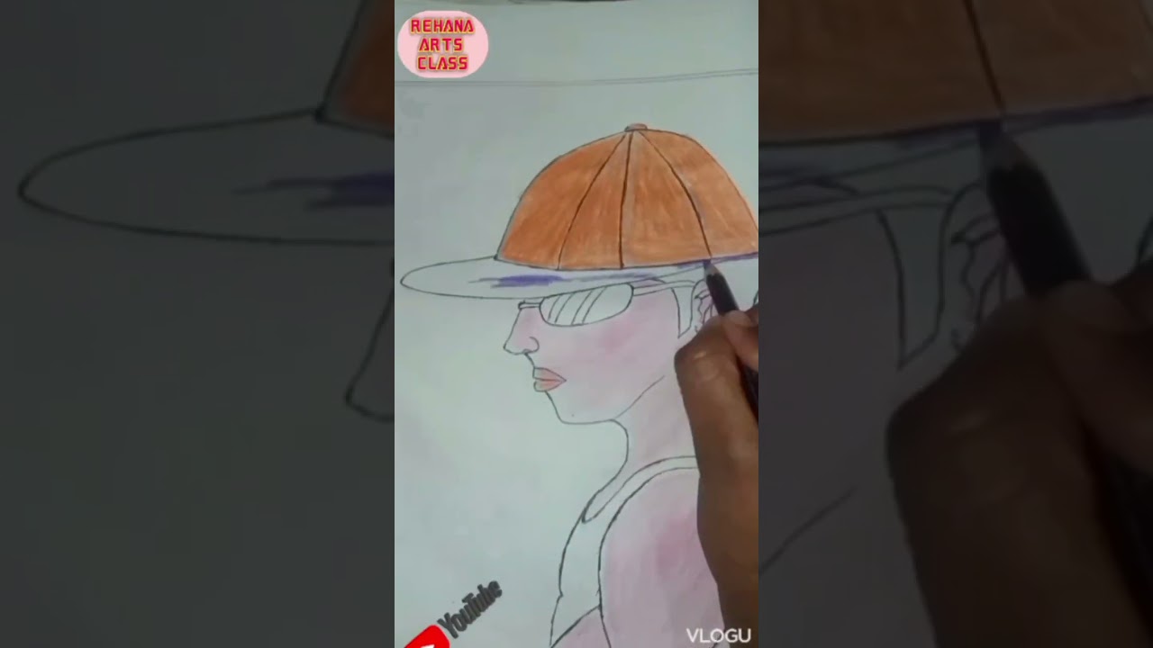 how to boy with cap drawing/a boy with captain/how to a boy with cap and sunglass drawing