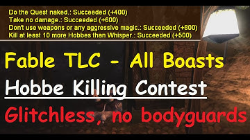 Fable TLC All Boasts - Hobbe Killing Contest - Glitchless, no Bodyguards