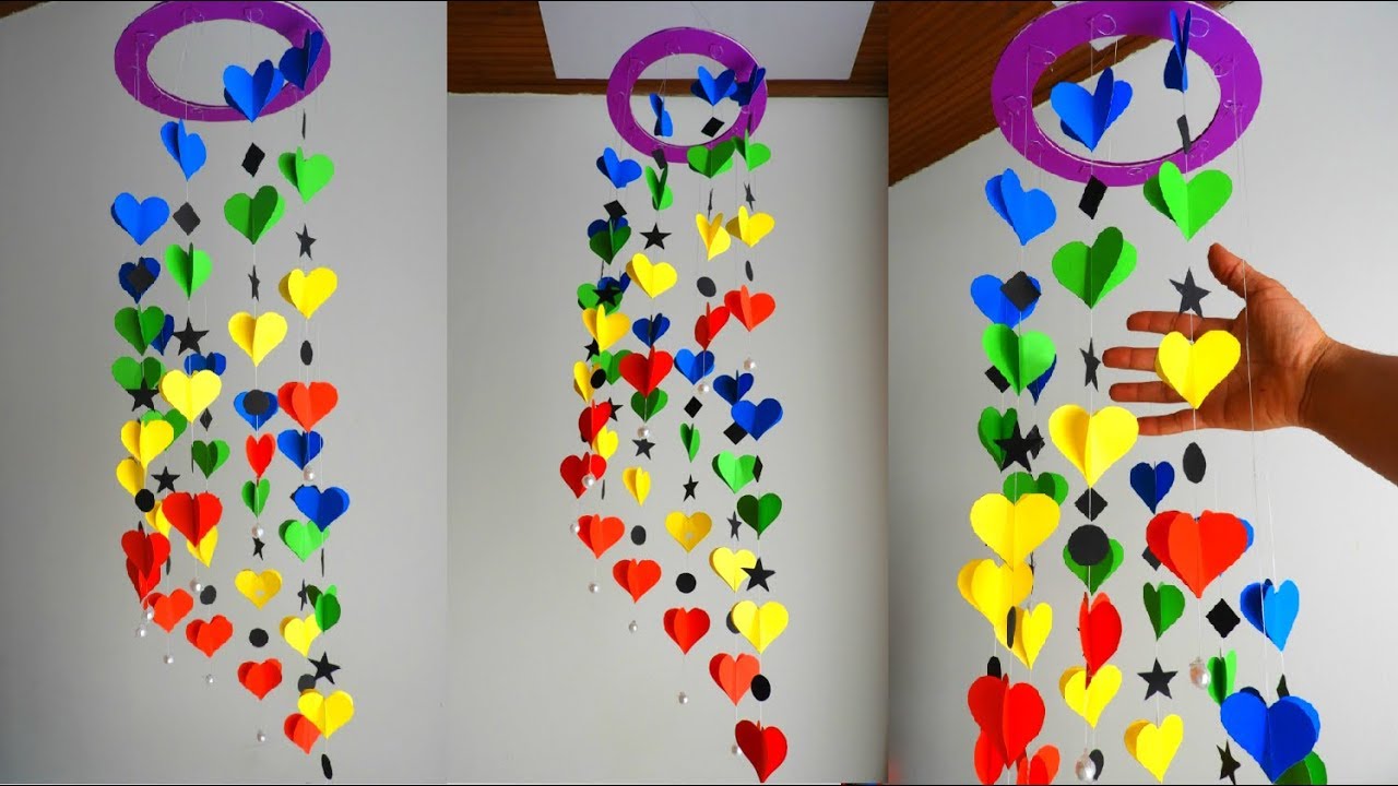 DIY: HOME DECORATION IN MINUTES - Wall Hanging. Bell of hearts wind YouTube