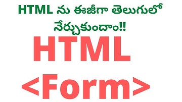 #10 FORM Tag in HTML Telugu| HTML Form Tag  in Telugu| HTML Tutorial in Telugu |FORM Tag HTML Telugu