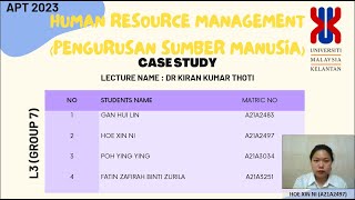 APT 2023 HUMAN RESOURCE MANAGEMENT: CASE STUDY( GROUP 7)