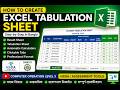 How to Create Excel Tabulation Sheet | Computer Operation Level 3 | NSDA | Assessment